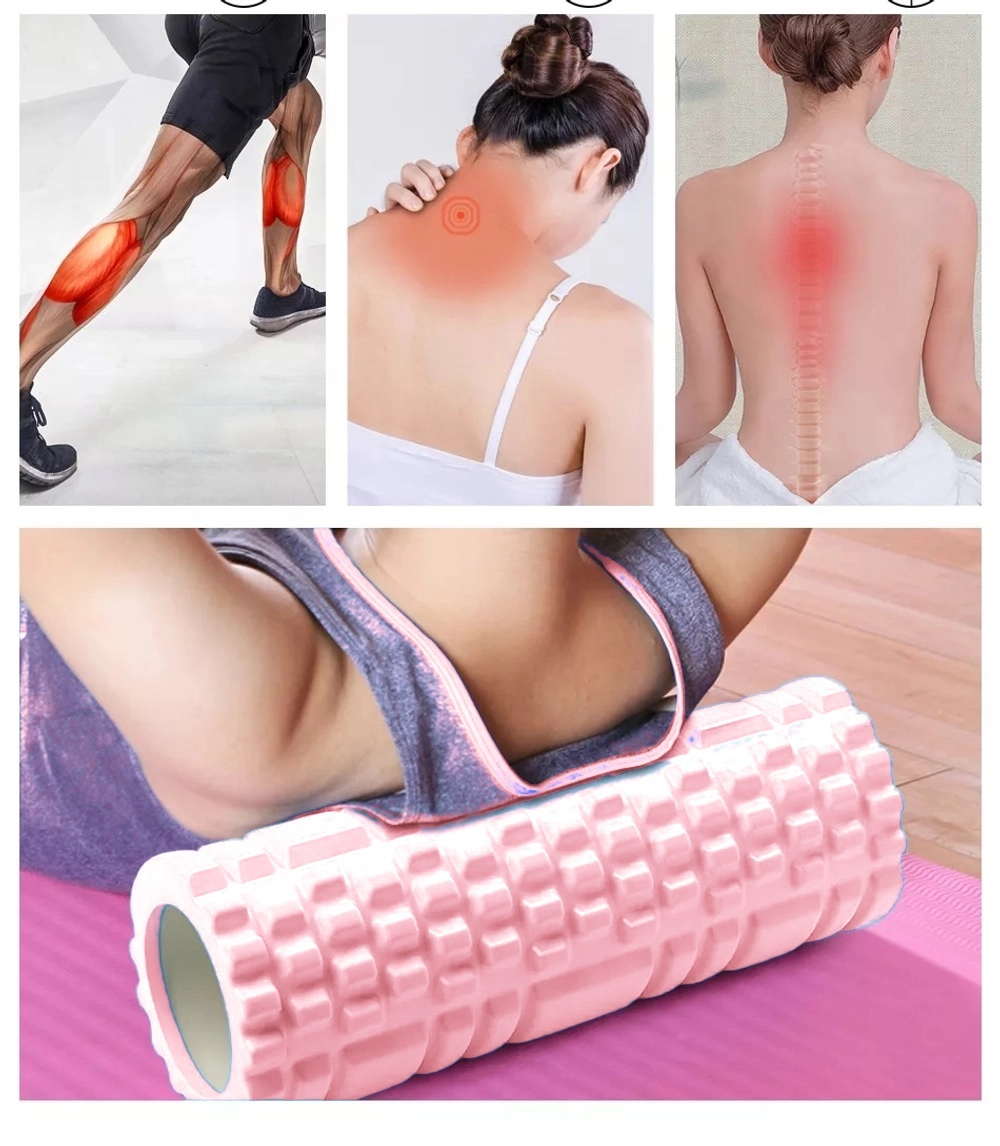 Ролик массажный для йоги Coneli Yoga Mesh 33x14 см розовый
