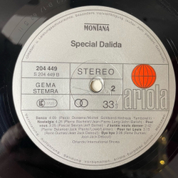 Винтажная виниловая пластинка LP Special Dalida Далида (Germany 1982) Si La France