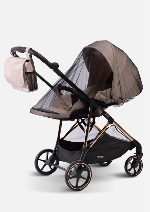 Peppy Коляска прогулочная Amici (Beige) рама Gold