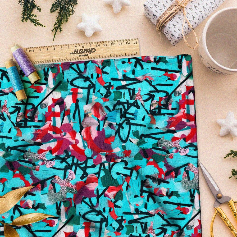 Ткань атлас «жгучее танго» клод моне