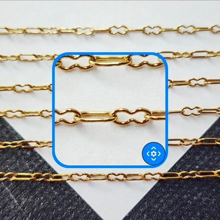 Цепочка, сталь, 2я позолота, р-р 5×2.1 мм, цена за отрезок 50 см