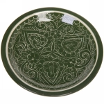 Чайный набор 9 предметов Зеленый (блюдо, чайник, пиала 6шт) Риштанская керамика