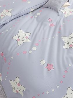 Постельное белье Сказка "Спящие звезды (серо-голубые)" 2-спальный Наволочка 50х70 см 2 шт Простынь 240х215 см Пододеяльник 175х215 см, перкаль