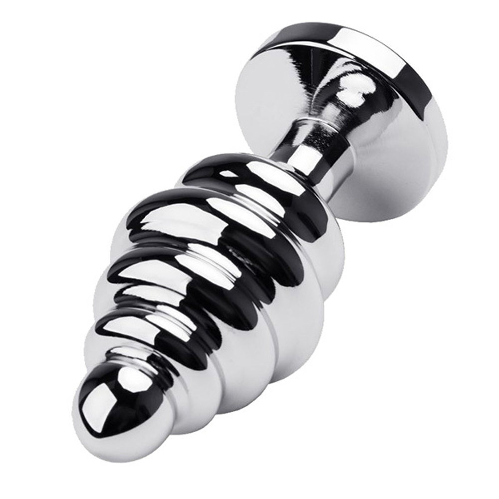 Серебристая фигурная пробка 8см с красным кристаллом ToyFa Metal 717023-9