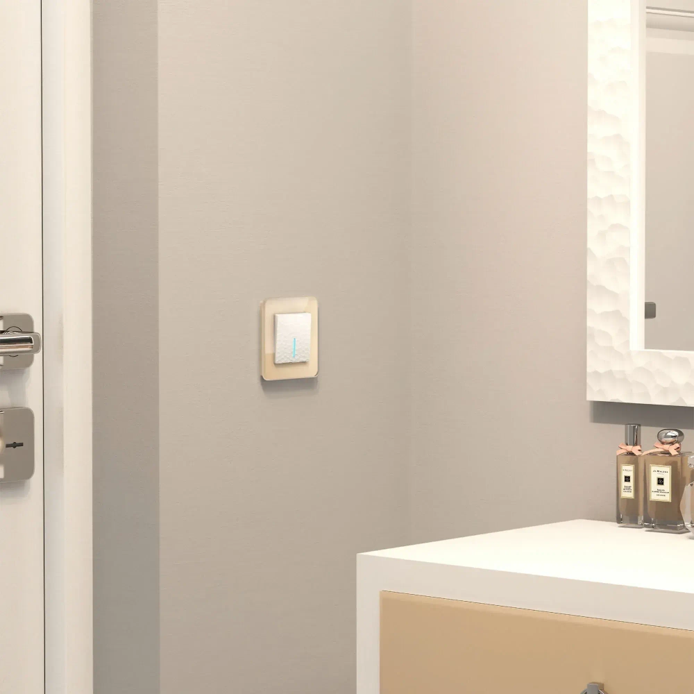 Выключатель одноклавишный проходной с подсветкой Hammer (белый) W1212101