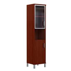 Шкаф-колонка высокая с малой стеклянной дверью в AL-рамке и глухой B 431.9(L)  475х450х2054