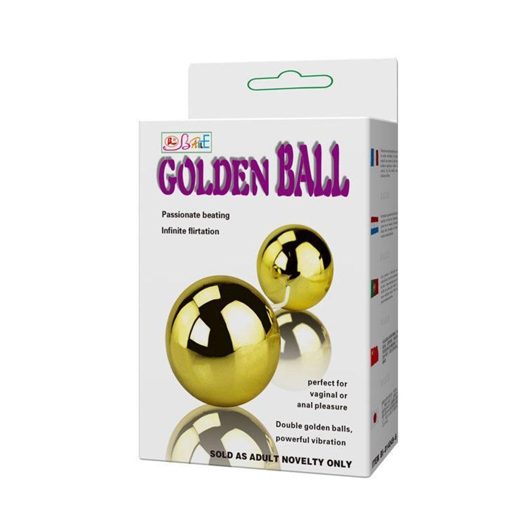 Золотистые шарики с вибрацией Goden Balls (Цвет: золотистый)
