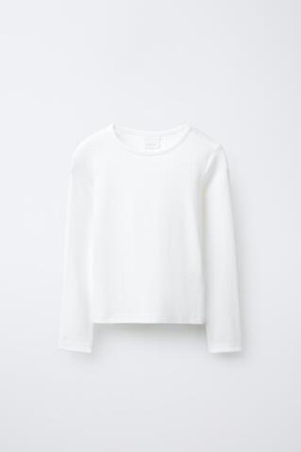 ZARA ОДНОТОННАЯ ФУТБОЛКА С МОДАЛОМ, БЕЛЫЙ