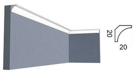 Карниз Контур под покраску, 20x20 мм
