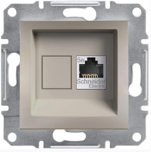 РОЗЕТКА КОМП С/У 1-ГНЕЗДО RJ45 CAT5E МЕХ БРОНЗА ASFORA /SCHNEIDER/
