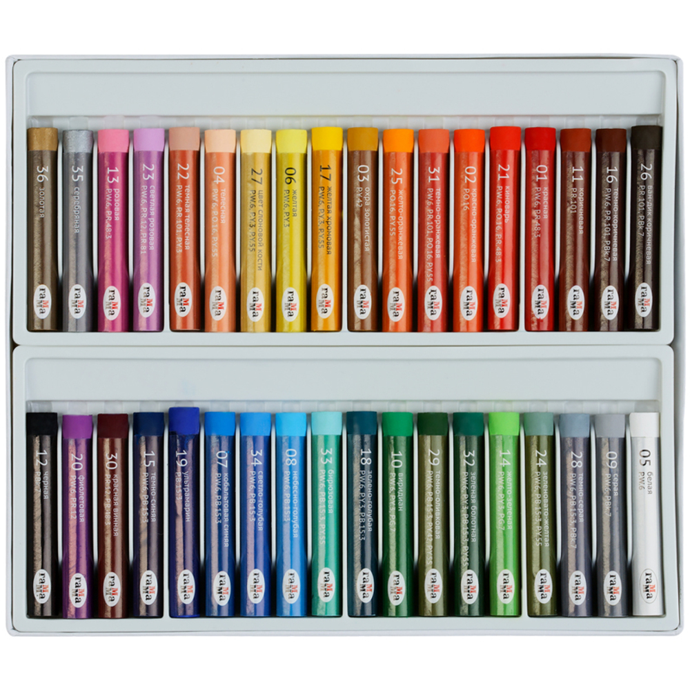 Пастель масляная Гамма "Студия", 36 мелков, картон. упаковка