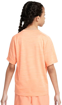 Детская теннисная футболка Nike Boys Multi Dri-FIT Short-Sleeve Top - apricot agate/washed coral/white
