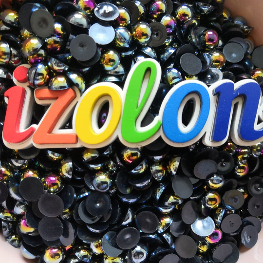 Полубусины РАДУЖНЫЕ (Черный перламутр) - 15 грамм