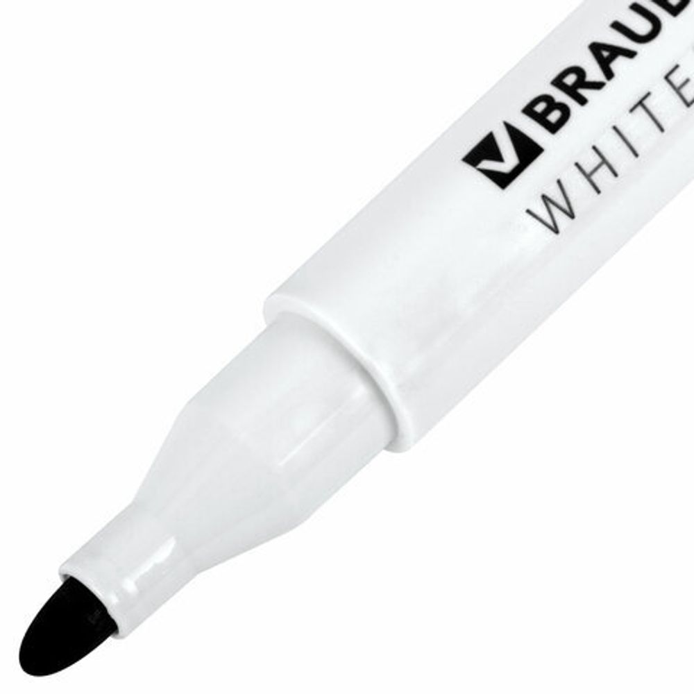 Маркер стираемый на магните со стирателем для белой доски ЧЕРНЫЙ, BRAUBERG "UNIVERSAL", 3 мм, 152490