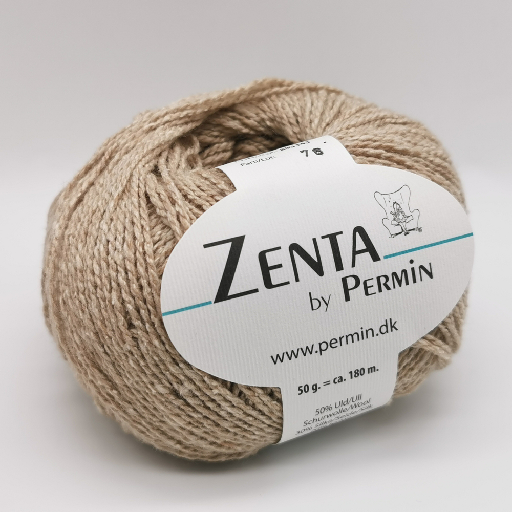 Пряжа для вязания Zenta 883343, 50% шерсть, 30% шелк, 20% нейлон (50г 180м Дания)