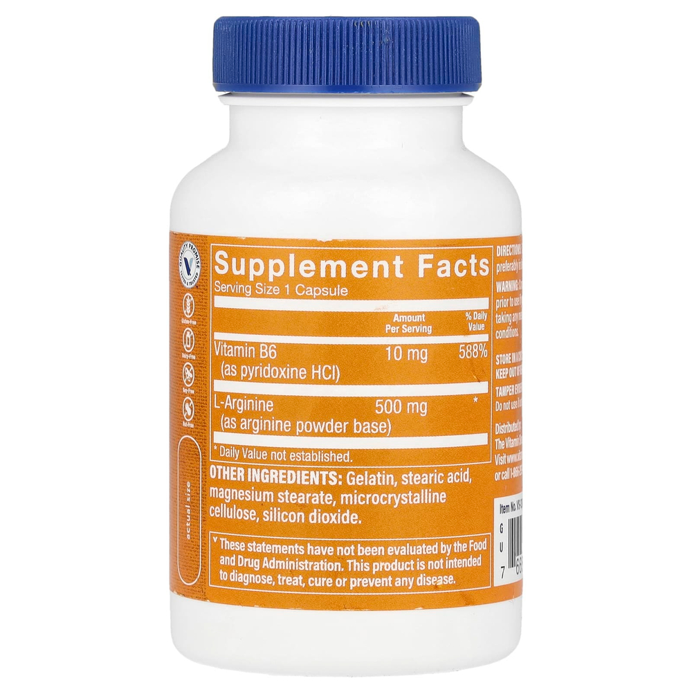 The Vitamin Shoppe, L-аргинин, 500 мг, 100 капсул