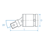 KING TONY (4797P) Кардан ударный 1/2", с шариковым фиксатором