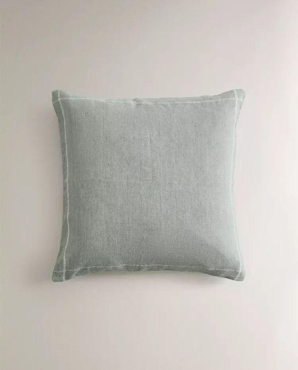 ZARA HOME ЛЬНЯНАЯ НАВОЛОЧКА ДЛЯ ДЕКОРАТИВНОЙ ПОДУШКИ, СИНИЙ