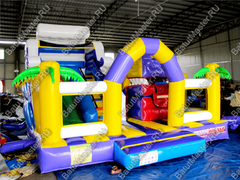 Коммерческий батут "Белый клык" с немеханизированной головой, размер 6*5*4 м