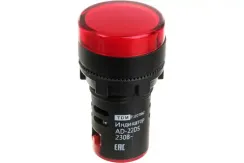 Лампа сигнальная TDM LED AD-22DS 220В красная 28001