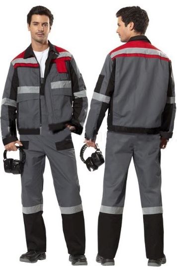 Костюм "Виват" полукомбинезон (серый/черный/красный)