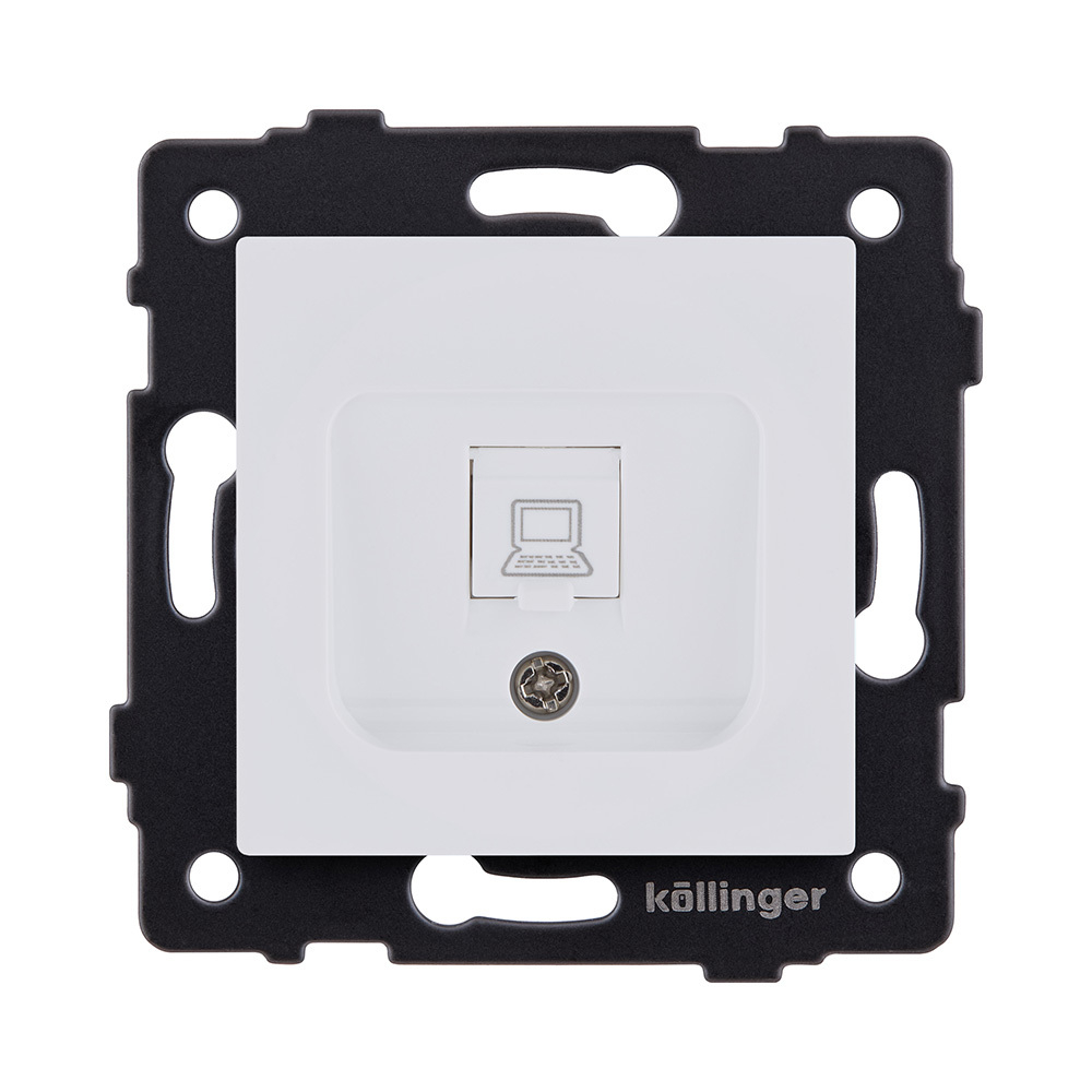 Розетка Ethernet RJ45 Cat.6, белый матовый Kollinger REA-018WM для Aspekt, Eleganz, Reflex