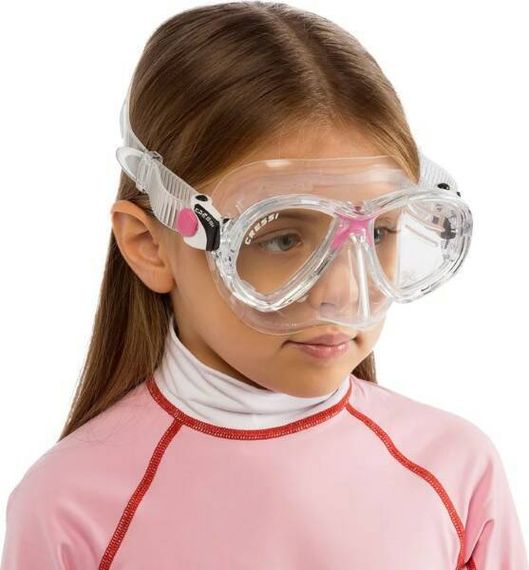 Маска Cressi Marea Junior прозрачный силикон розовая рамка