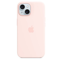 Силиконовый чехол для iPhone 15 Светло-розовый (Light Pink) MagSafe MT0U3