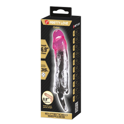 Прозрачная насадка-удлинитель с подхватом мошонки Odes - 17,5 см.