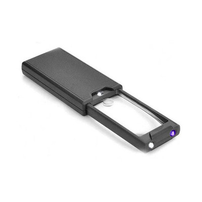 Лупа Kromatech ювелирная 2,5/45x, 57х30/9 мм, раздвижная, с подсветкой, ультрафиолет (3 LED) MG9581