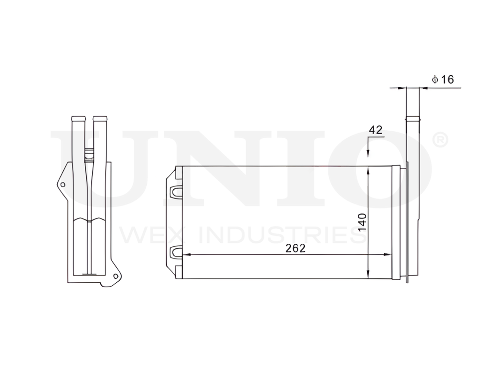 Радиатор отопителя UNIO RAD-20041