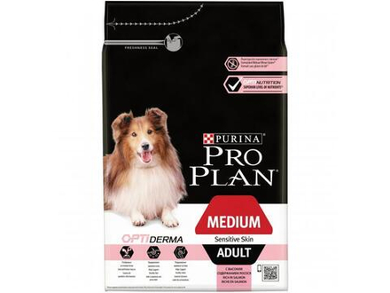ProPlan 3кг Medium Сухой корм для собак средних пород с чувст.кожей Лосось