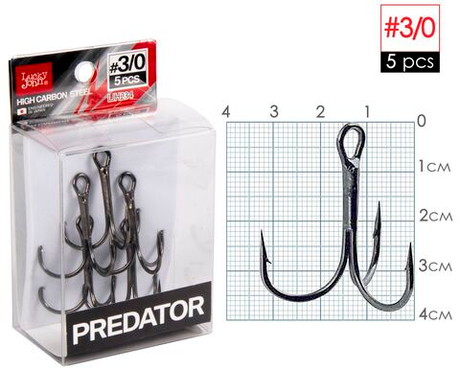 Крючки-тройники LUCKY JOHN Predator LJH234 №3/0, 5 шт