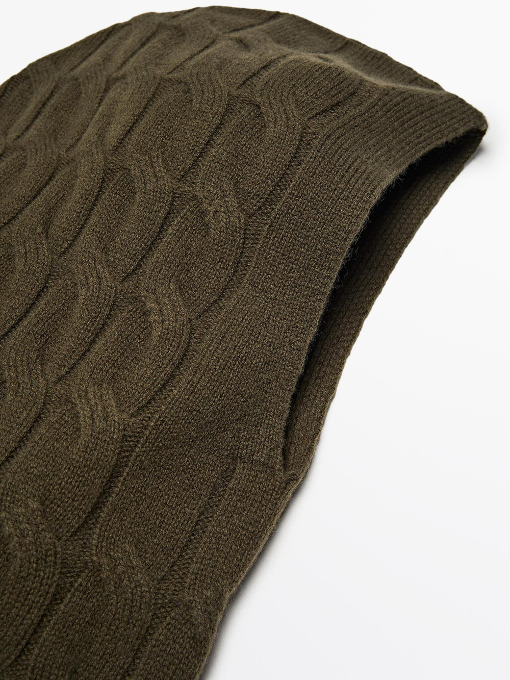 Massimo Dutti Плетеная балаклава, зеленый