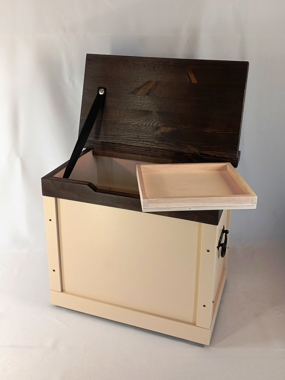 Сундук сиденье (мини-погреб) СВЕТЛОГОРЫ компактный для кухни. Бежевый, «палисандр»