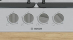 Встраиваемая газовая панель BOSCH PGH6B5K90R Serie 4, независимая, 4 конфорки, серебристый