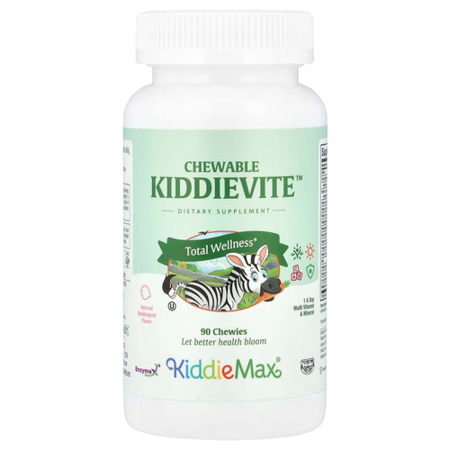 Maxi Health, KiddieMax®, жевательная резинка Kiddievite ™, натуральная жевательная резинка, 90 жевательных таблеток