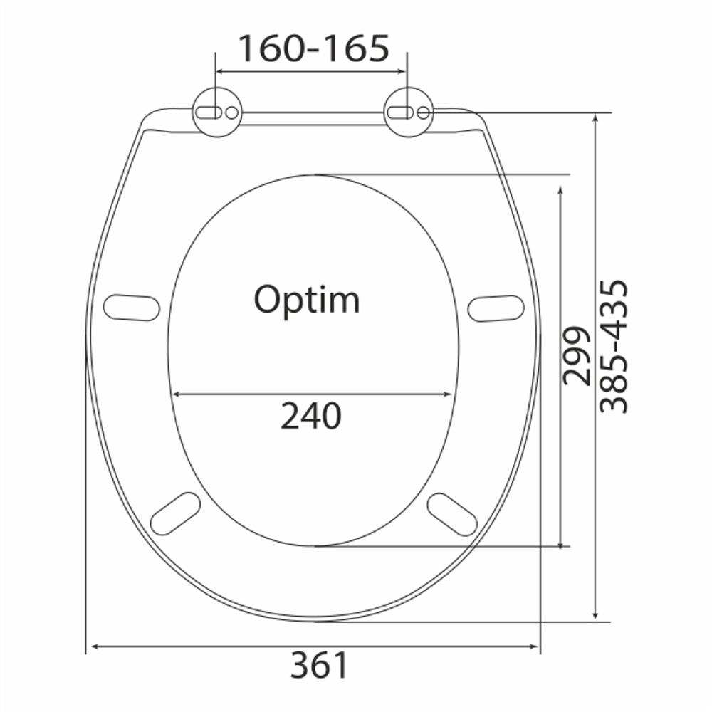 Сиденье для унитаза OPTIM PP полипроп. с универс. крепл. (Топ,Senator,Славута, Бриз)