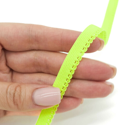 Резинка ажурная бельевая ЛИМОННЫЙ НЕОН, 9мм