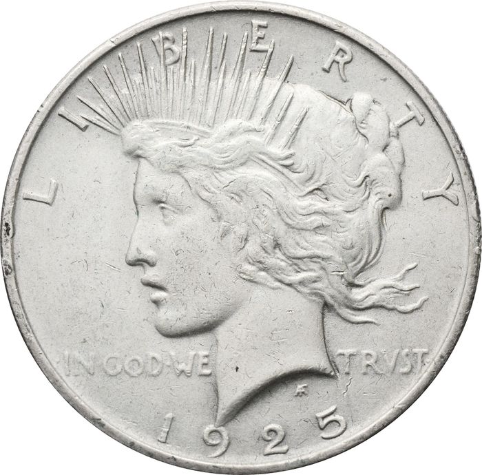 1 доллар (dollar) 1925 США Peace Dollar (Мирный доллар)