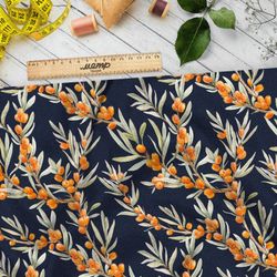 Ткань шифон облепиха на ветке