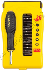 STAYER 26 предм., Отвертка-битодержатель в наборе (25614-Н28)