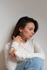 Серьги GREEN в серебре