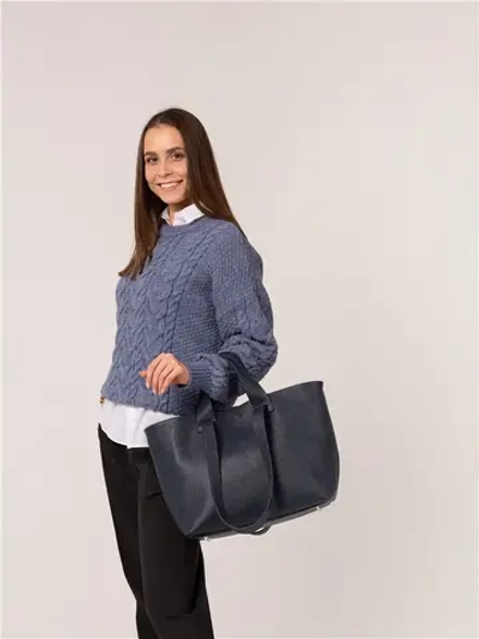 Сумка женская шоппер через плечо на ремне из кожи большая повседневная для женщины и мамы