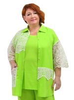 Жакет-рубашка с кружевом Лайм