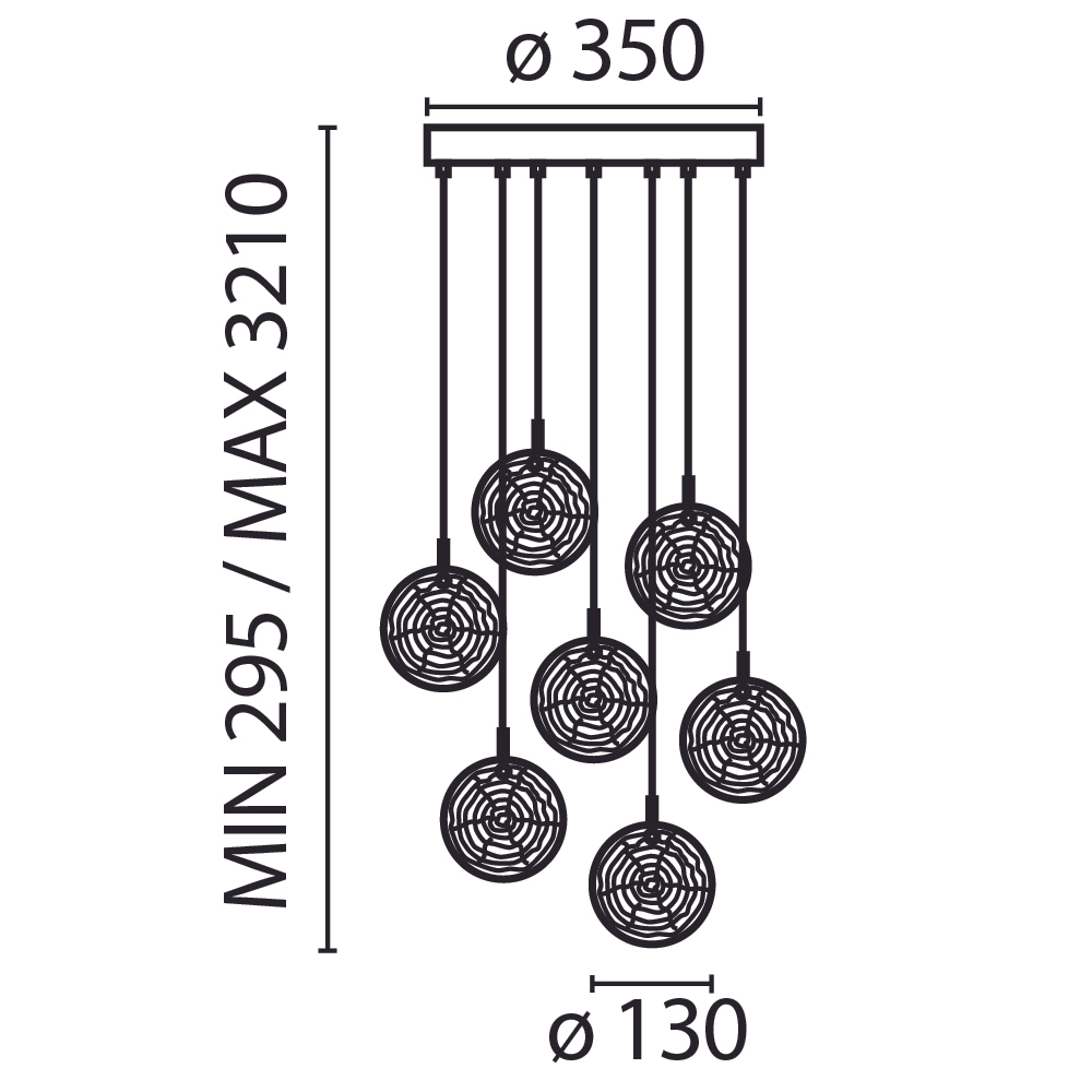 Подвесной светильник Maytoni Frozen MOD254PL-07BS