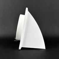 Вывод, выход стенной 175х175 мм с обратным клапаном с выходом D120 белый