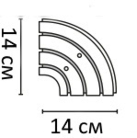 Поворотный соединитель внешний круглый трехрядный 14х14 (для боковин и внешнего эркера)