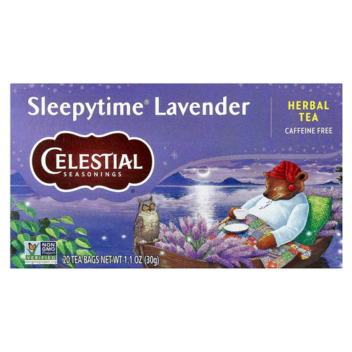 Celestial Seasonings, Herbal Tea, Sleepytime® и лаванда, без кофеина, 20 чайных пакетиков, 30 г (1,1 унции)