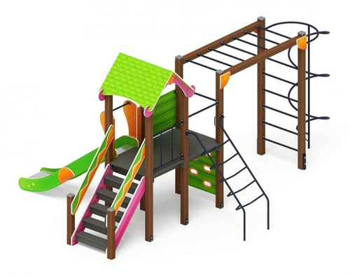 Детский игровой комплекс Лукоморье ДИК 2.25.05-01.С H=1200, металлический скат